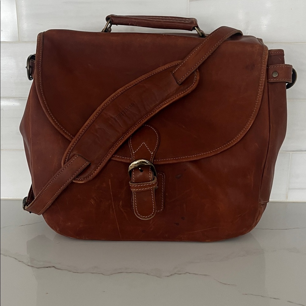 Korchmar Vintage Leather Messenger Bag Briefcase